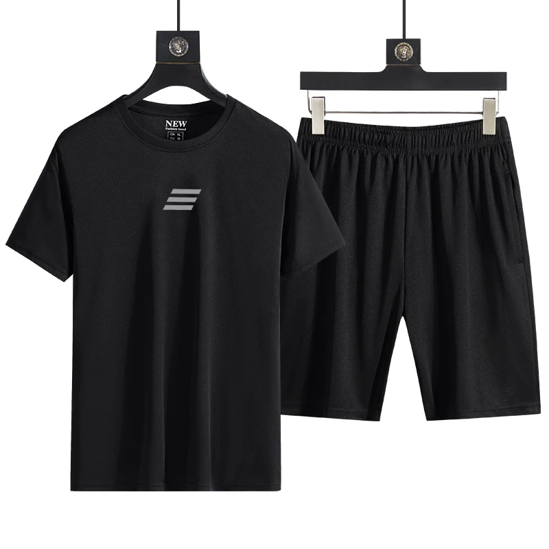 Summer quick drying, breathable, cool, and sporty loose fitting short sleeved shorts, sports set, light board two-piece fitness
Summer quick drying, breathable, cool, and sporty loose fitting short sleeved shorts, sports set, light board two-piece fitness