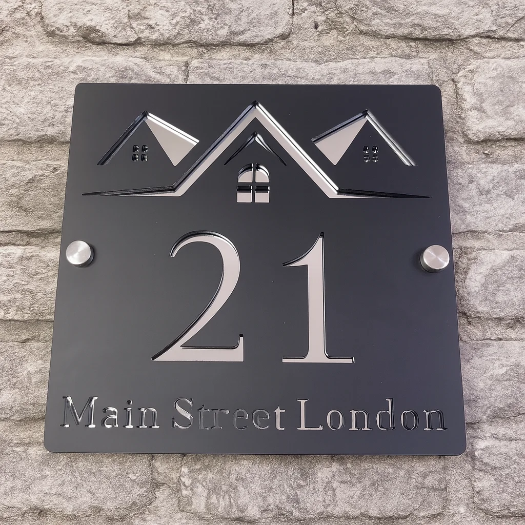 Personalized Modern Acrylic House Number Sign Plaque Custom Address Plate Outdoor Wall Door Name Plate Waterproof Black Silver
Personalized Modern Acrylic House Number Sign Plaque Custom Address Plate Outdoor Wall Door Name Plate Waterproof Black Silver