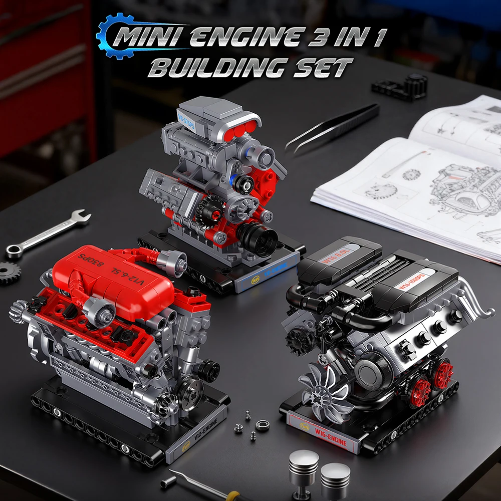 808PCS/681PCS Kids Building Blocks MOC V8 V12 W16 L4 B4 6 Kinds And 2 Sets Engine Assembly Model Creative Toys For Boys Gifts
808PCS/681PCS Kids Building Blocks MOC V8 V12 W16 L4 B4 6 Kinds And 2 Sets Engine Assembly Model Creative Toys For Boys Gifts