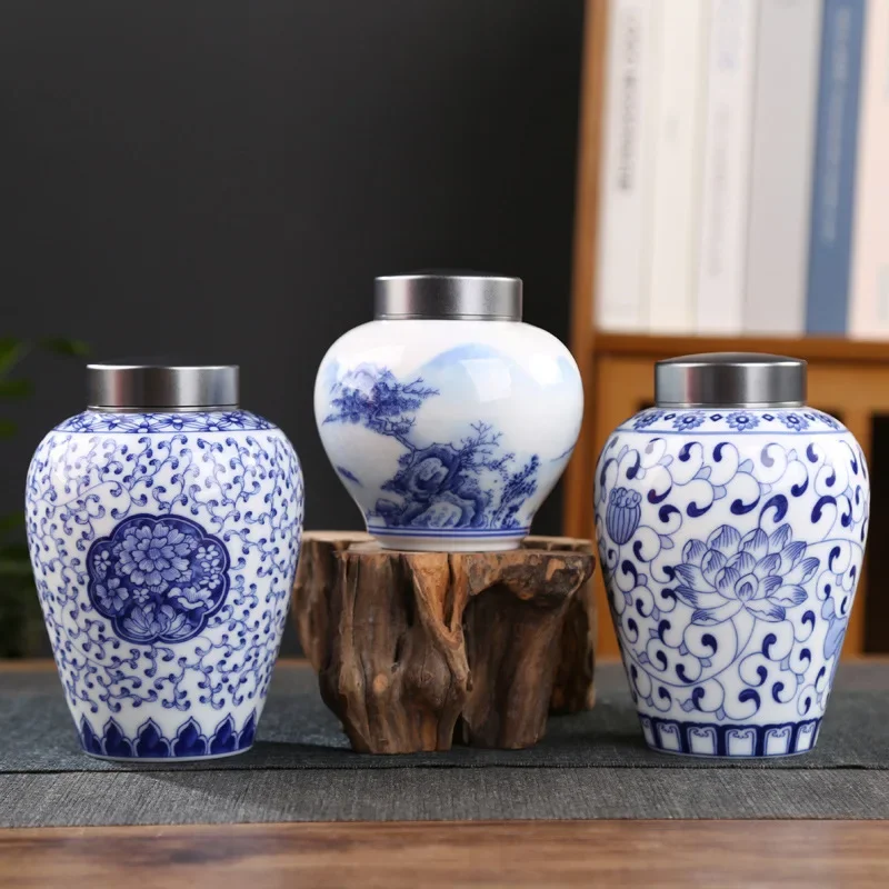 Porcelain Tea Cans Ceramic Boxes Lid Beans Sealed Food Containers Decoration
Porcelain Tea Cans Ceramic Boxes Lid Beans Sealed Food Containers Decoration