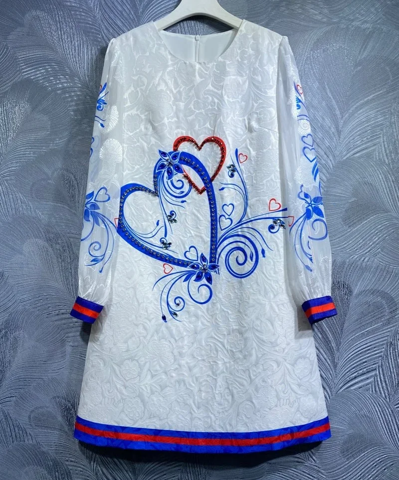 Newest Fashion Style Dress 2024 Spring Women Sweetheart Prints Long Sleeve Stragight Elegant Party White Dress Vintage Retro
Newest Fashion Style Dress 2024 Spring Women Sweetheart Prints Long Sleeve Stragight Elegant Party White Dress Vintage Retro