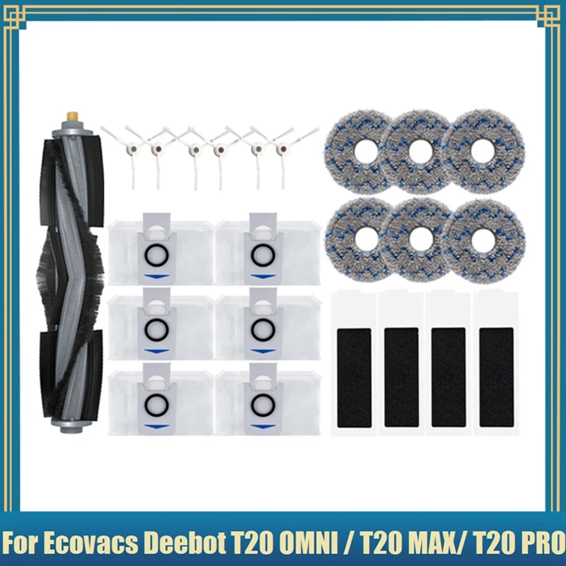 23PCS For Ecovacs Deebot T20 OMNI / T20 MAX/ T20 PRO Vacuum Cleaner Replacement Main Side Brush Mop Cloth HEPA Filter Dust Bag
23PCS For Ecovacs Deebot T20 OMNI / T20 MAX/ T20 PRO Vacuum Cleaner Replacement Main Side Brush Mop Cloth HEPA Filter Dust Bag