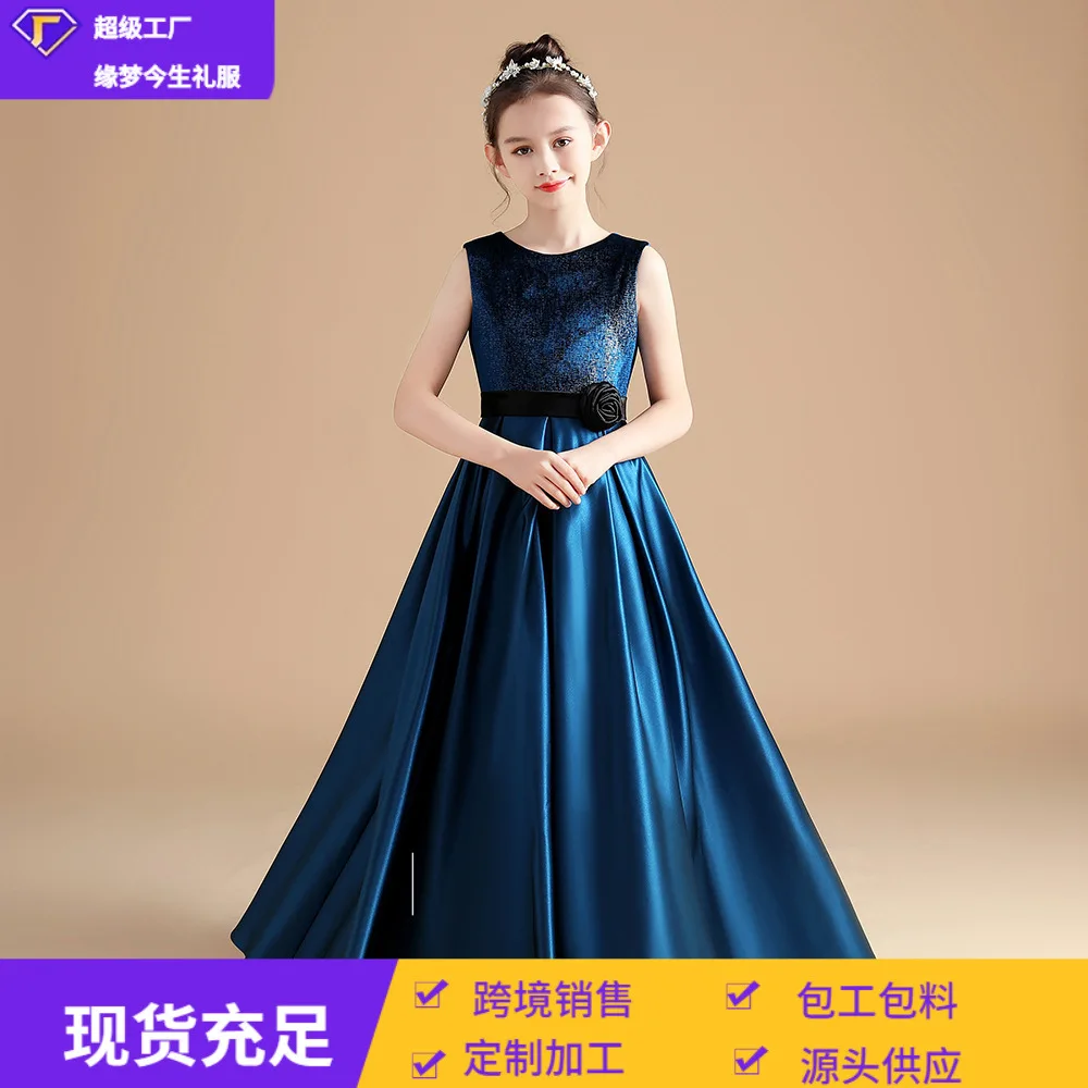 Girls dress steel new piano playing satin children's evening princess chorus violin performance suit
Girls dress steel new piano playing satin children's evening princess chorus violin performance suit