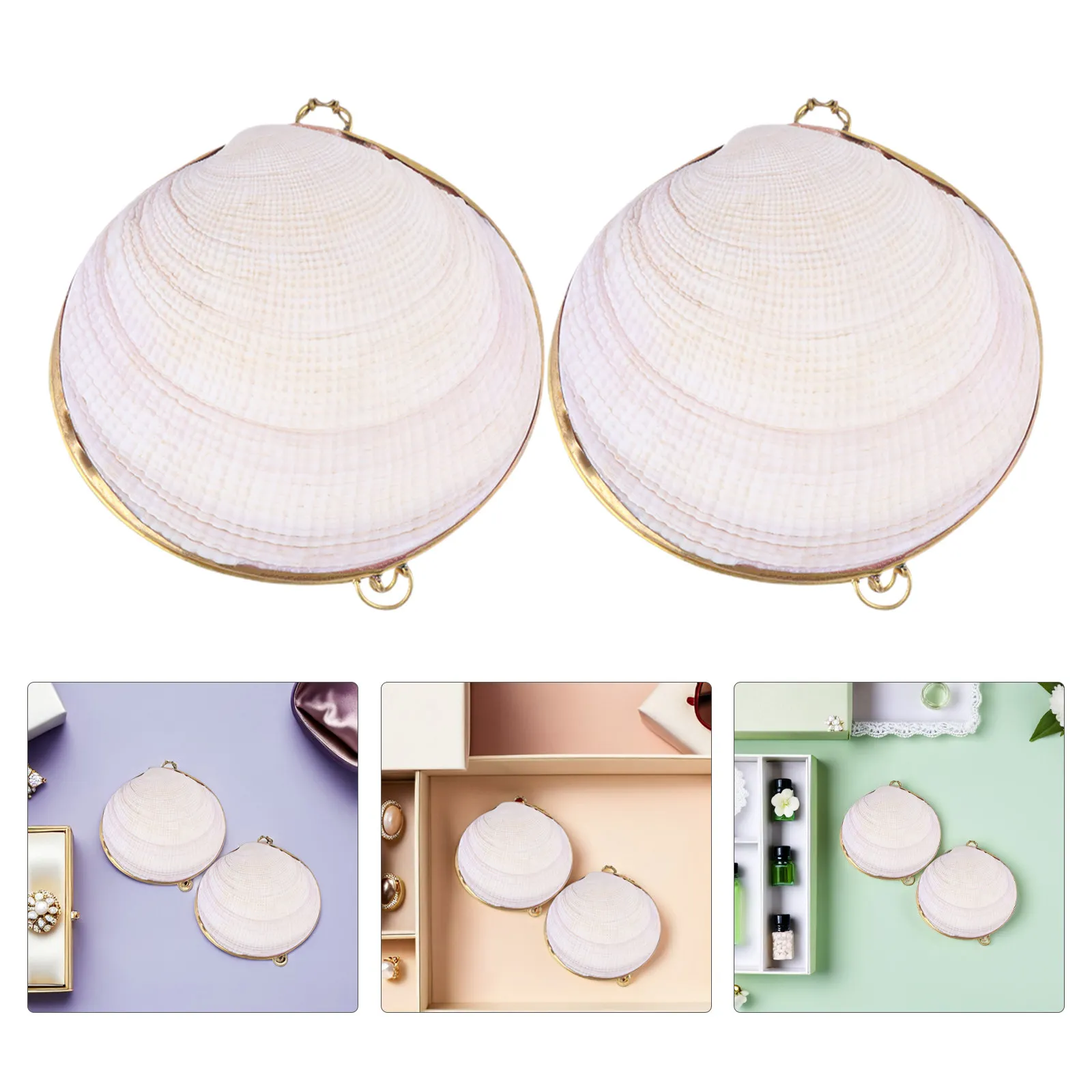 2Pcs Shell Jewelry Box Metal Frame Seashell Shape Trinket Dish for Rings Earrings Necklaces Bracelets Jewelry Storage Organizer
2Pcs Shell Jewelry Box Metal Frame Seashell Shape Trinket Dish for Rings Earrings Necklaces Bracelets Jewelry Storage Organizer