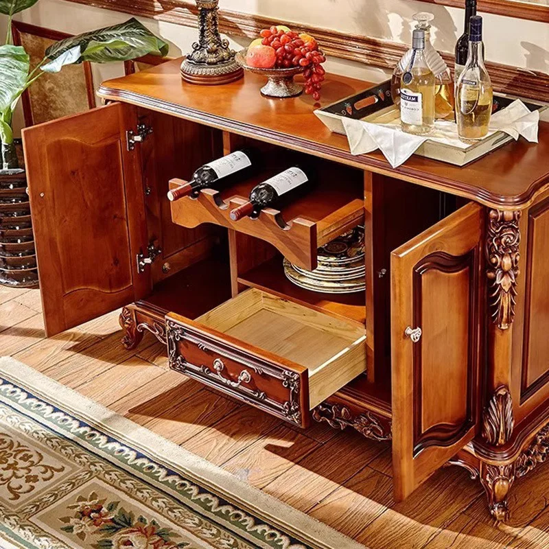 European style dining side cabinet solid wood carving flower dining side cabinet retro color entrance living room tea storage lo
European style dining side cabinet solid wood carving flower dining side cabinet retro color entrance living room tea storage lo
