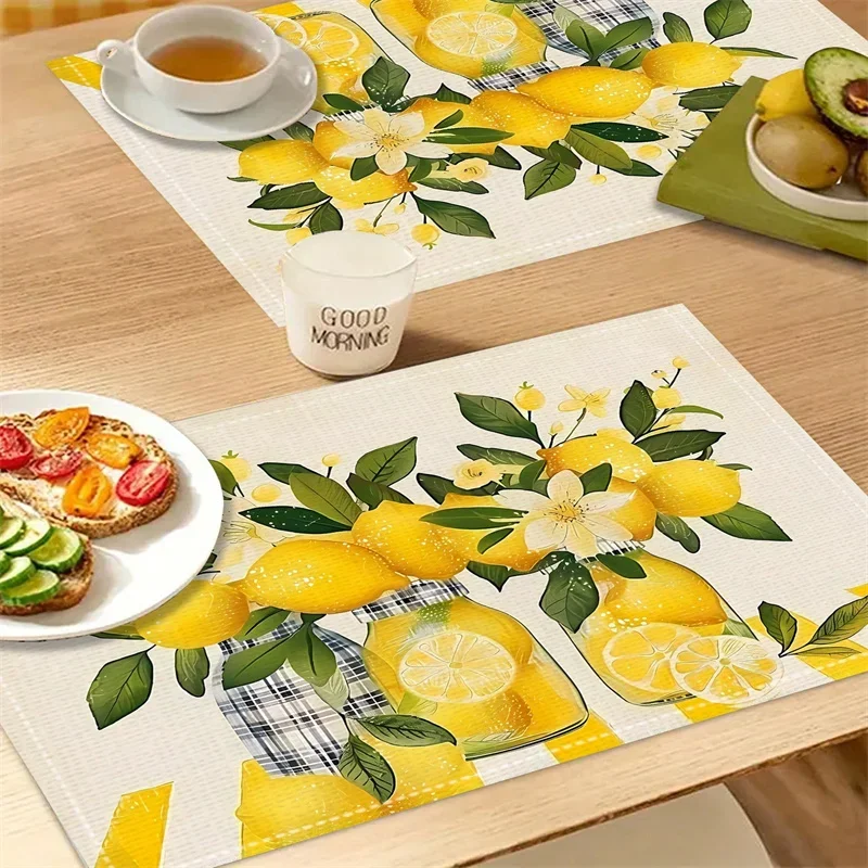 4pcs Nordic Style Lemon Pattern Placemats Heat Resistant Table Dining Mats for Coffee Cups and Bowls Family Home Kitchen Decor
4pcs Nordic Style Lemon Pattern Placemats Heat Resistant Table Dining Mats for Coffee Cups and Bowls Family Home Kitchen Decor