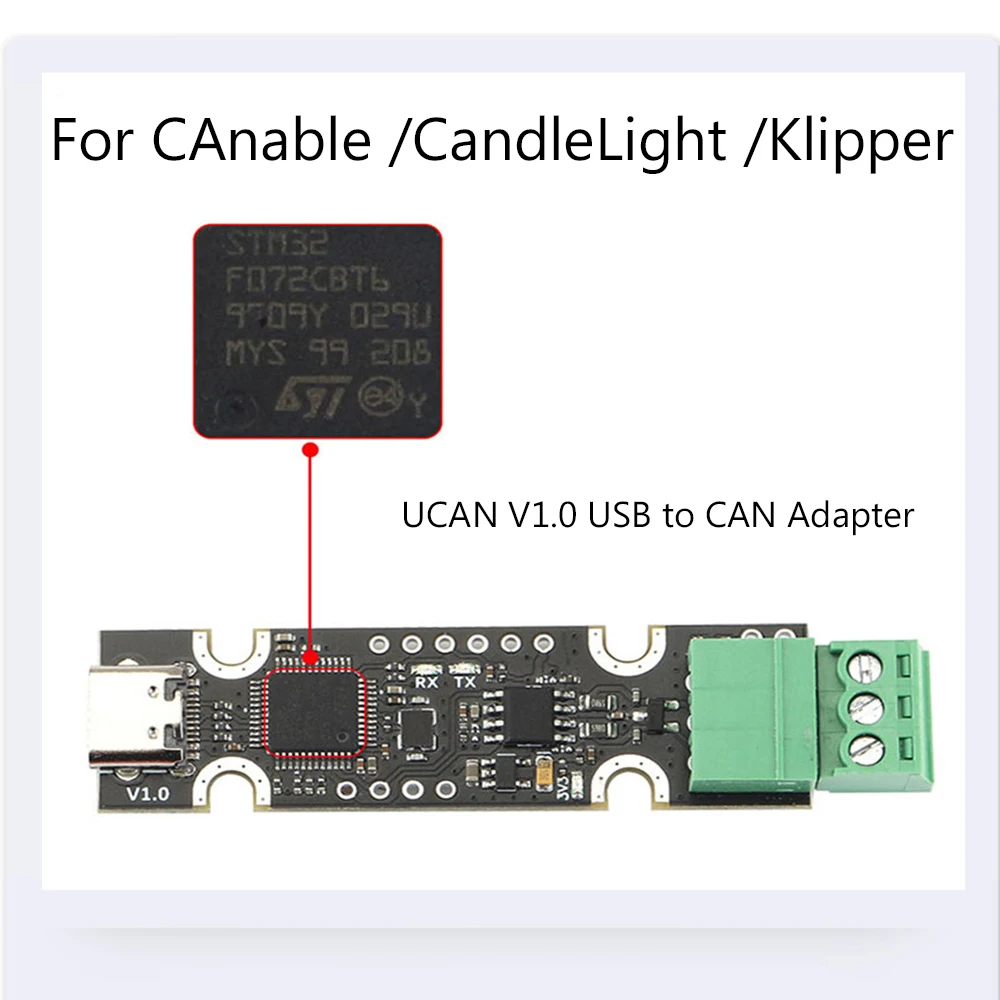 UCAN V1.0 USB to CAN Adapter Support 3D Printer Accessory Support CAnable /CandleLight /Klipper Firmware