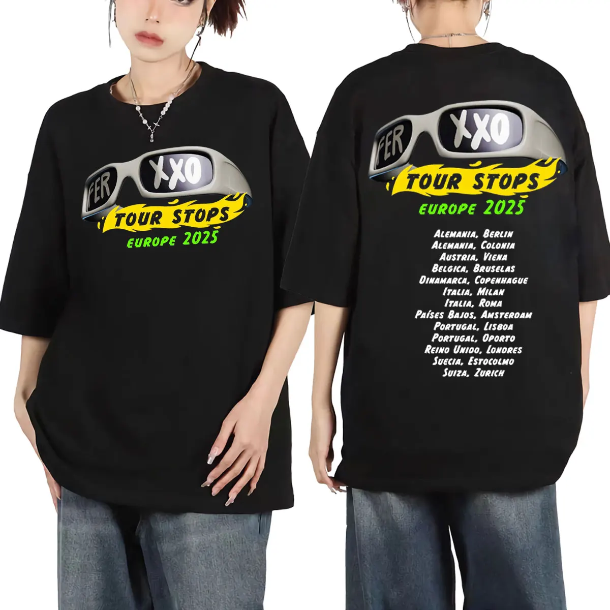 Rapper Feid Ferxxo Tour 2025 T-shirt Men Women Fashion Hip Hop Trend Short Sleeve T Shirts High Quality Cotton Clothing T-shirts
Rapper Feid Ferxxo Tour 2025 T-shirt Men Women Fashion Hip Hop Trend Short Sleeve T Shirts High Quality Cotton Clothing T-shirts