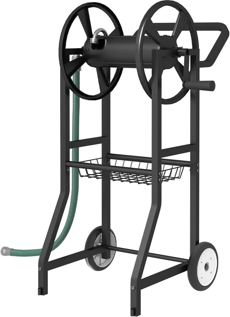 Garden Hose Reel Cart with Wheels, Outdoor Heavy Duty Powder Coated Steel Water Winder Storage Holds 125 ft 5/8" Hoses
Garden Hose Reel Cart with Wheels, Outdoor Heavy Duty Powder Coated Steel Water Winder Storage Holds 125 ft 5/8" Hoses