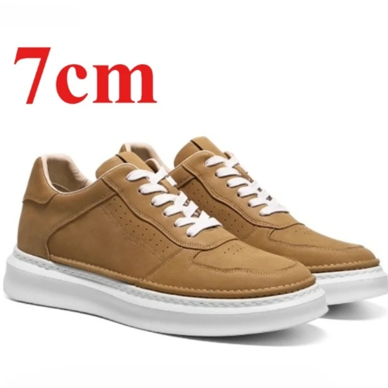 Fashion Height Increasing Shoes for Men's 7cm Outdoor Sports Board Shoes Casual Sneakers Genuine Leather Brown Elevated Shoes
Fashion Height Increasing Shoes for Men's 7cm Outdoor Sports Board Shoes Casual Sneakers Genuine Leather Brown Elevated Shoes