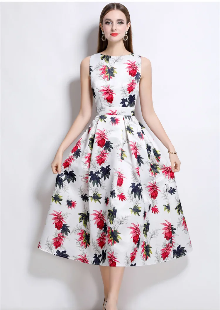 New Fashion Leaf Print Elegant Party Dresses Woman 2025 Vintage Sleeveless Slim Folds Ball Gown Dinner Dresses Luxury
New Fashion Leaf Print Elegant Party Dresses Woman 2025 Vintage Sleeveless Slim Folds Ball Gown Dinner Dresses Luxury