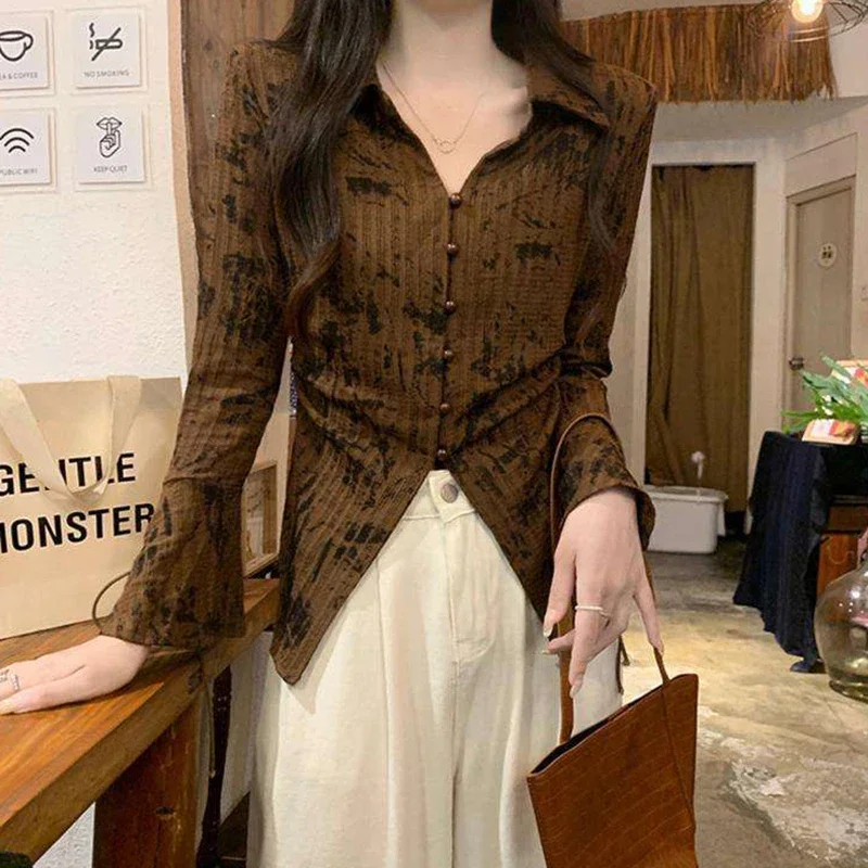 Fashion V-Neck Button Printed Split Lace Up Flare Sleeve Shirts Women's Clothing Spring New Slim Korean Tops Chic Blouses E9342
Fashion V-Neck Button Printed Split Lace Up Flare Sleeve Shirts Women's Clothing Spring New Slim Korean Tops Chic Blouses E9342