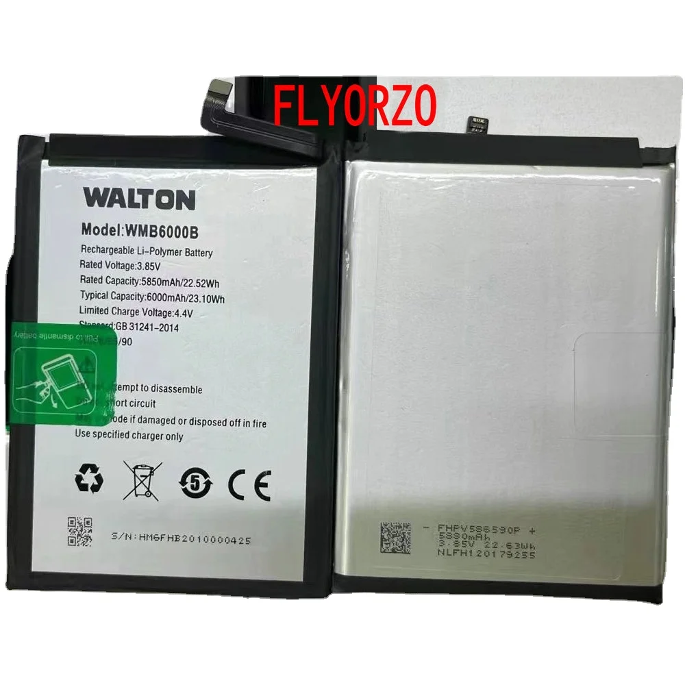 Новый сменный аккумулятор для мобильного телефона большой емкости WALTON WMB6000B
Новый сменный аккумулятор для мобильного телефона большой емкости WALTON WMB6000B