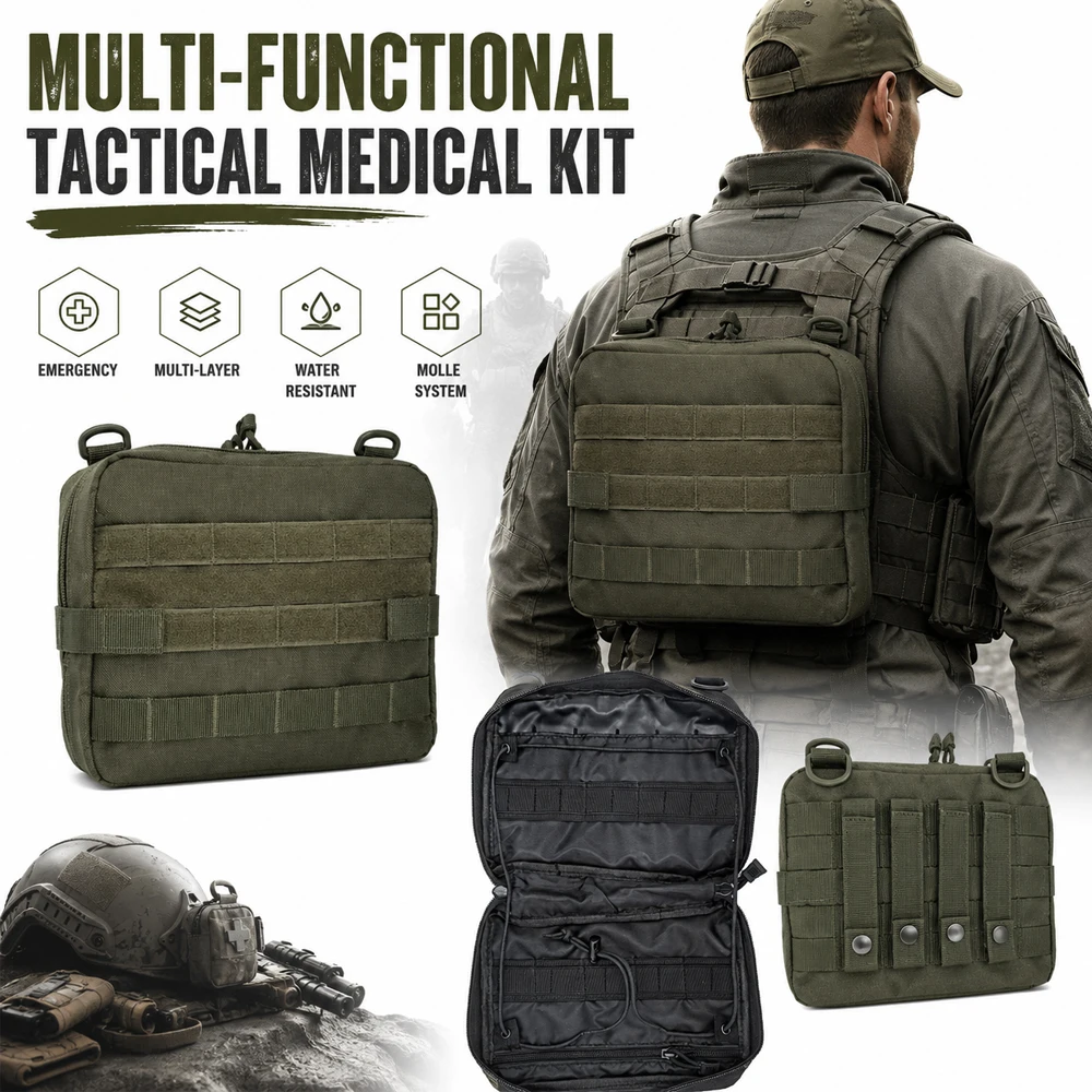 Outdoor Tactical Bag Multi-Functional Military Medical Survival Pouch Gear Accessories for Camping & Hiking
Outdoor Tactical Bag Multi-Functional Military Medical Survival Pouch Gear Accessories for Camping & Hiking