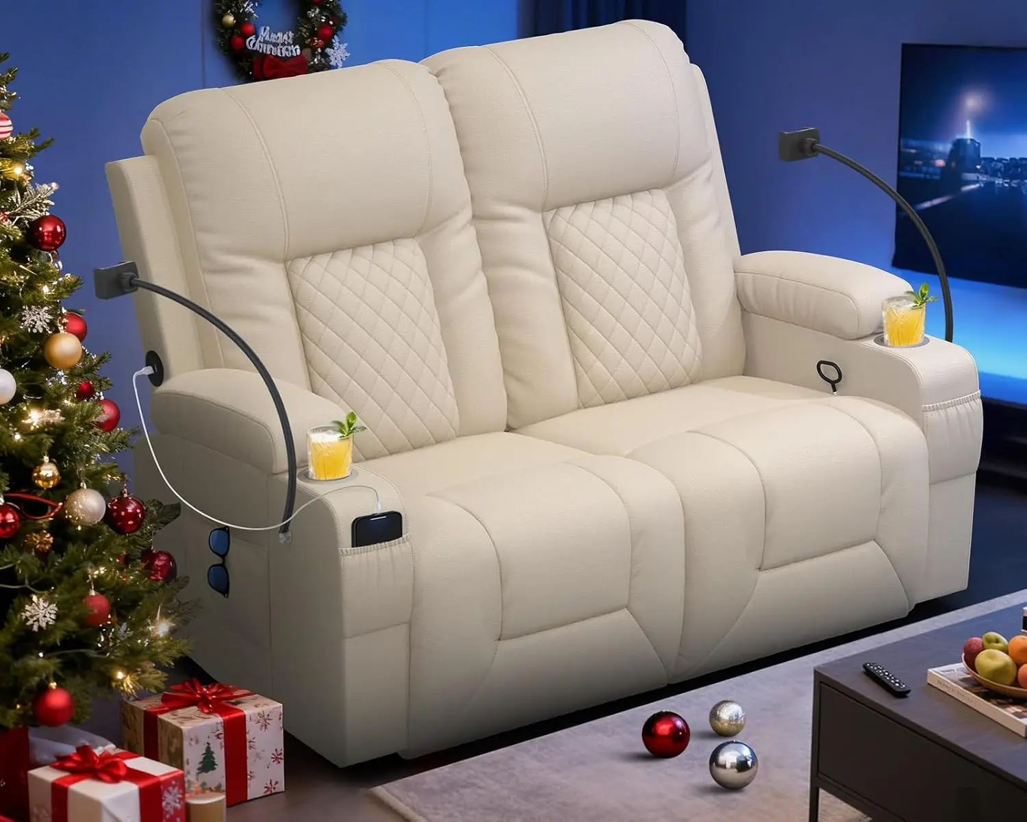 Loveseat Recliner Sofa, Home Theater Seating with Storage & Pocket, Reclining Loveseat Sofa with USB Ports & Phone, Customized
Loveseat Recliner Sofa, Home Theater Seating with Storage & Pocket, Reclining Loveseat Sofa with USB Ports & Phone, Customized