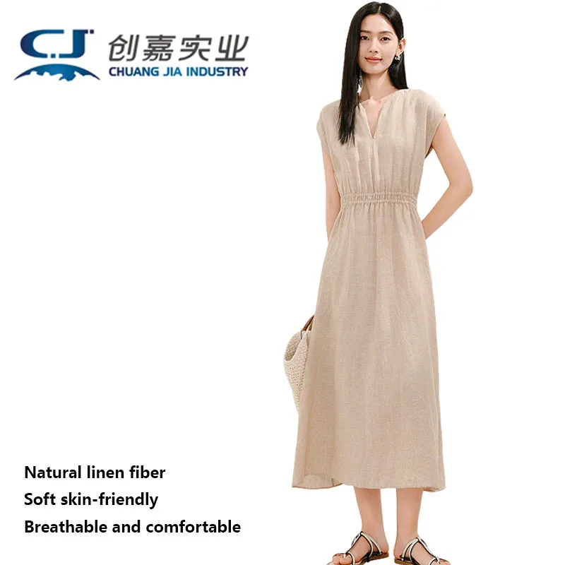 Natural Linen Lady's Dress Elegant and Fashionable Trendy Casual Long Dress Comfortable and Cool for Spring and Summer
Natural Linen Lady's Dress Elegant and Fashionable Trendy Casual Long Dress Comfortable and Cool for Spring and Summer