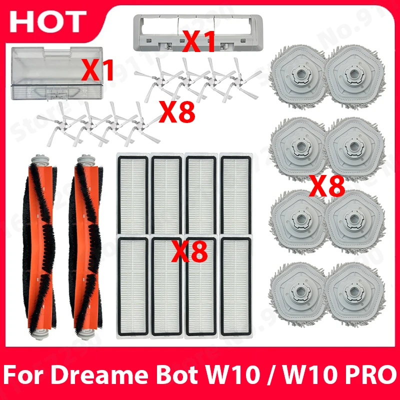 For Dreame Bot W10 W10 Pro Vacuum Cleaner Spare Parts Main Side Brush HEPA Filter Mop Cloth Rag Accessories
For Dreame Bot W10 W10 Pro Vacuum Cleaner Spare Parts Main Side Brush HEPA Filter Mop Cloth Rag Accessories
