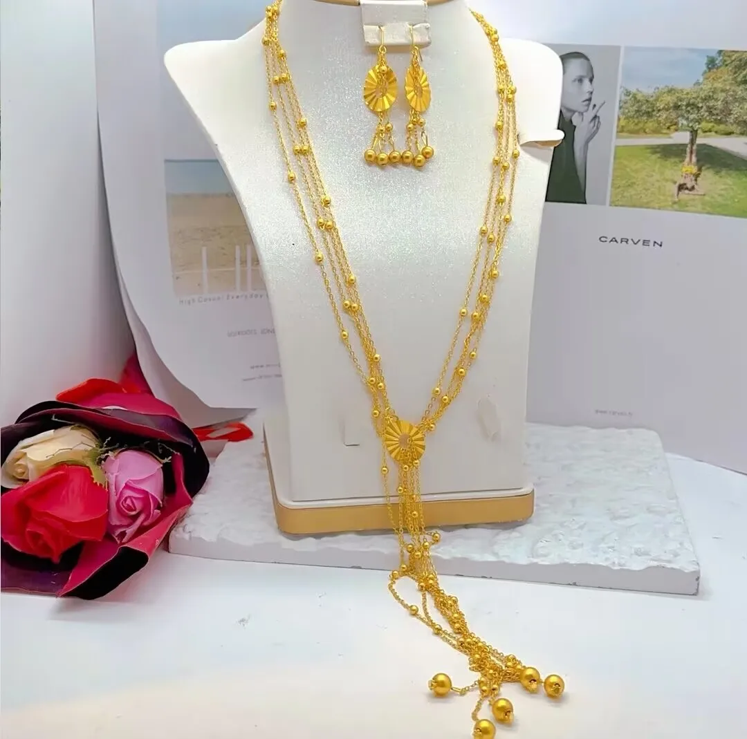 New Dubai 24K Gold Plated Necklace Earrings for Women's High End Wedding Party Ball Gift Jewelry Set YY10518
New Dubai 24K Gold Plated Necklace Earrings for Women's High End Wedding Party Ball Gift Jewelry Set YY10518