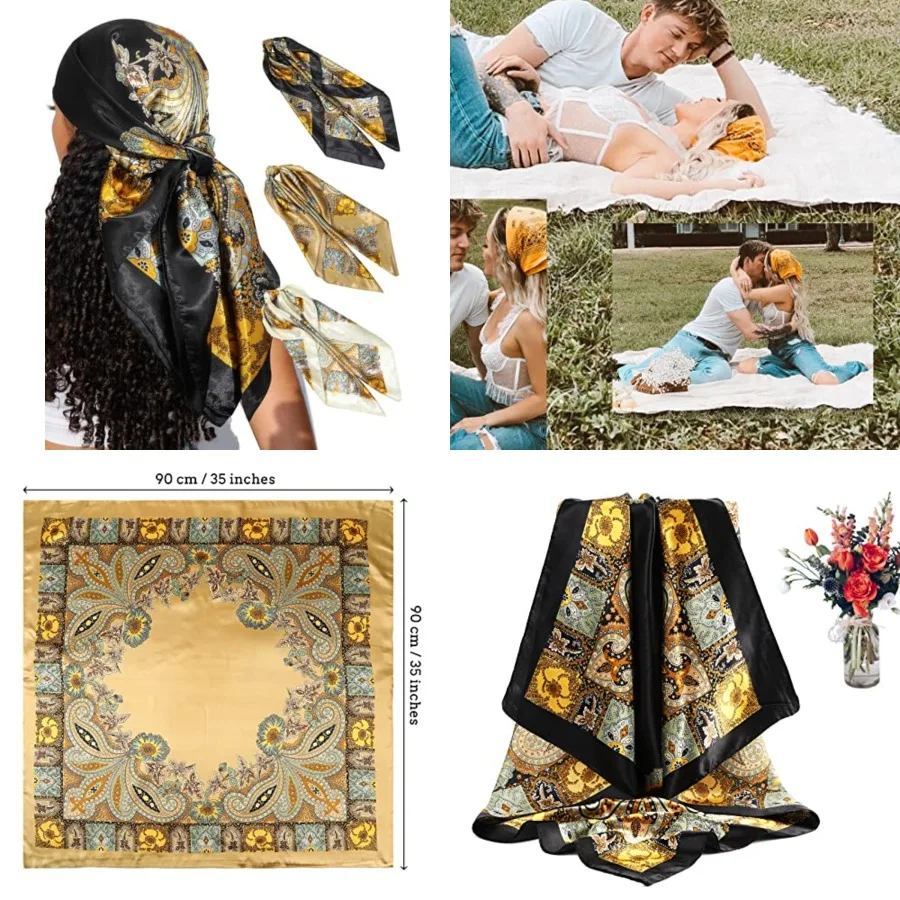 35 Satin Square Hair Scarf Bandanas 3Pcs Large Silk Head Scarves Lightweight Satin Hair Kerchief Sleeping Hair Wraps
35 Satin Square Hair Scarf Bandanas 3Pcs Large Silk Head Scarves Lightweight Satin Hair Kerchief Sleeping Hair Wraps