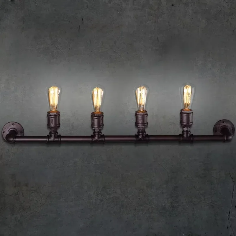 4 light Loft Vintage Style Industrial Wrought Iron Water Pipe Wall lamp Cafe Bar Lighting
4 light Loft Vintage Style Industrial Wrought Iron Water Pipe Wall lamp Cafe Bar Lighting