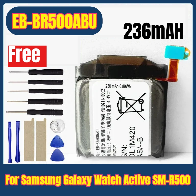 EB-BR500ABU 236mAh Watches Batteries for Samsung Galaxy Watch Active SM-R500 + Free Tools
EB-BR500ABU 236mAh Watches Batteries for Samsung Galaxy Watch Active SM-R500 + Free Tools