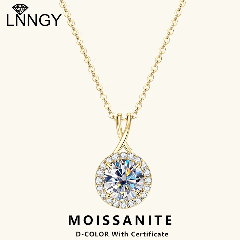 Lnngy 2.0CT Round Halo Moissanite Necklace Collar Plata 925 Sterling Silver Pendant Necklaces for Women Engagement Jewelry Gift
Lnngy 2.0CT Round Halo Moissanite Necklace Collar Plata 925 Sterling Silver Pendant Necklaces for Women Engagement Jewelry Gift