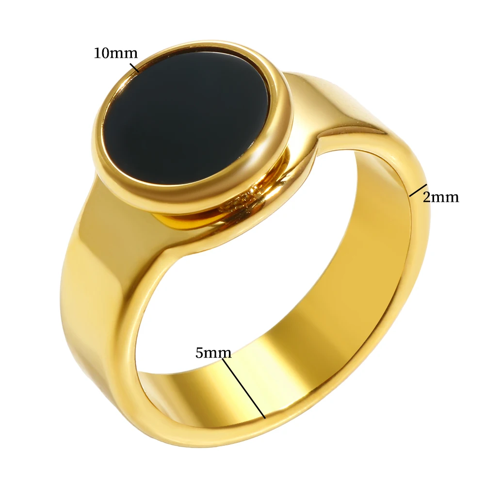 Punk Black Stone Signet Stainless Steel Rings for Women Lovers Simple Jewelry Gift
Punk Black Stone Signet Stainless Steel Rings for Women Lovers Simple Jewelry Gift