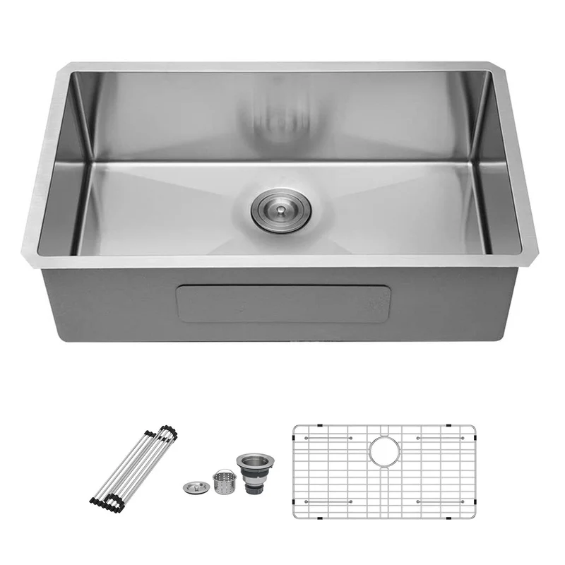 33 Inch Undermount Stainless Steel Kitchen Sink 16 Gauge 9 Inch Deep Single Bowl
33 Inch Undermount Stainless Steel Kitchen Sink 16 Gauge 9 Inch Deep Single Bowl