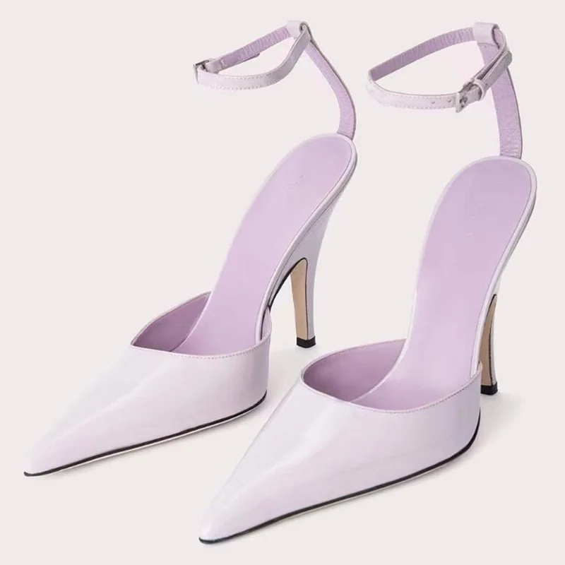 Sexy Pointy Toe Ankle Strap Women Pumps Purple Patent Leather Hollow Cover Heels Banquet Shoes Silver Snakeskin Printed Evening
Sexy Pointy Toe Ankle Strap Women Pumps Purple Patent Leather Hollow Cover Heels Banquet Shoes Silver Snakeskin Printed Evening