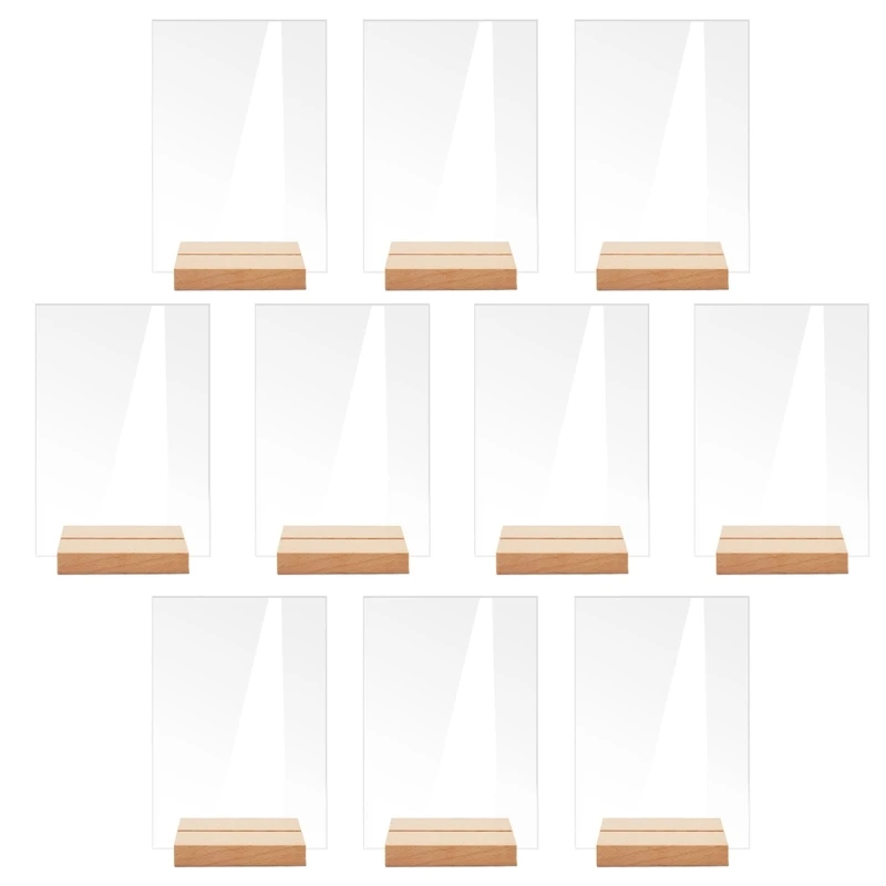 10pcs Acrylic Table Sign Holder with Wooden Base Blank Clear Wedding Sign Number Place Card Holder Display Stand for Bar
10pcs Acrylic Table Sign Holder with Wooden Base Blank Clear Wedding Sign Number Place Card Holder Display Stand for Bar