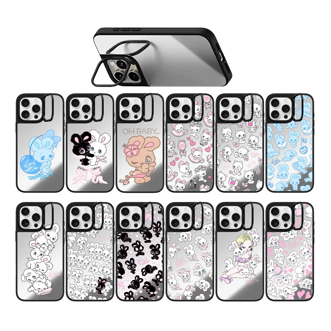 Rabbits Hearts Pattern Camera Ring Stand Mirror Surface Phone Cover for IPhone 14 15 16 17 Pro Max Case for IPhone 17Pro
Rabbits Hearts Pattern Camera Ring Stand Mirror Surface Phone Cover for IPhone 14 15 16 17 Pro Max Case for IPhone 17Pro