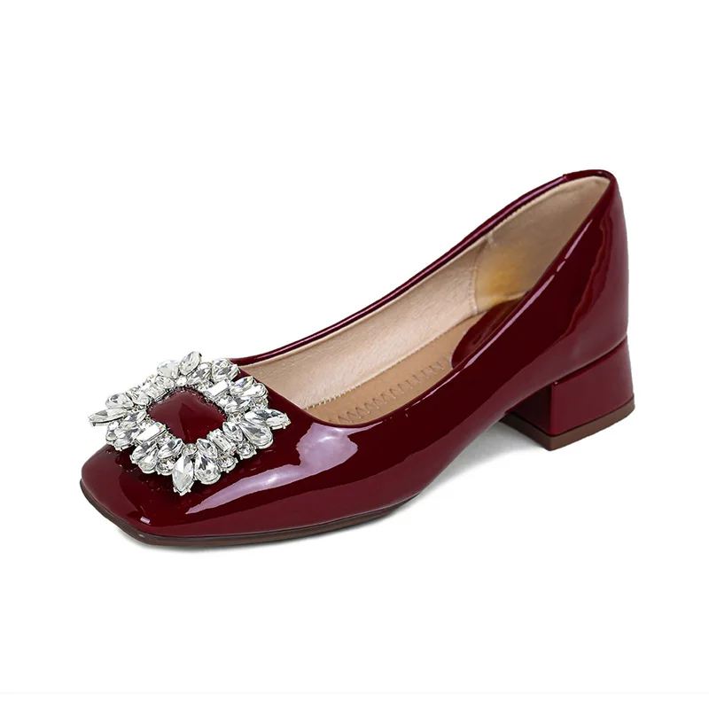 Womens Shoes Rhinestone Patent Leather Shallow Mouth Single Shoes Square Head Small Leather Shoes Banquet Party Dress Skirt Shoe
Womens Shoes Rhinestone Patent Leather Shallow Mouth Single Shoes Square Head Small Leather Shoes Banquet Party Dress Skirt Shoe