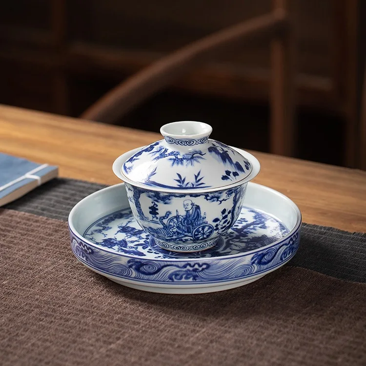 Antique Mud Blue and White Devil Cover Teacup Single High-End Ceramic Household Brewing Bowl Dry Pour Pot Tray
Antique Mud Blue and White Devil Cover Teacup Single High-End Ceramic Household Brewing Bowl Dry Pour Pot Tray
