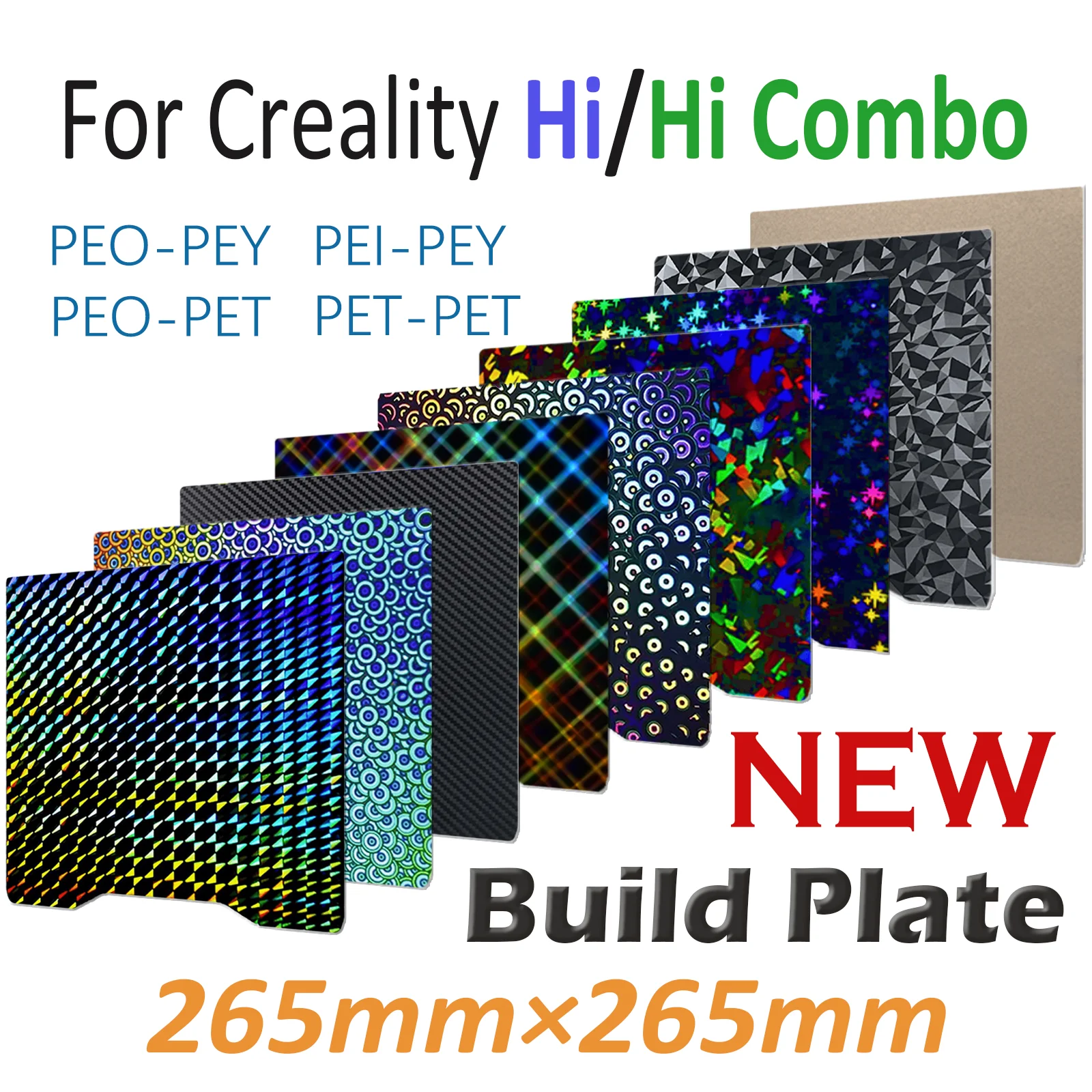 265x265mm Creality Hi Combo Build Plate Double Sided PEI PEO PET PEY Heat Hot Bed Spring Steel Sheet for Creality Hi 3D Printer
265x265mm Creality Hi Combo Build Plate Double Sided PEI PEO PET PEY Heat Hot Bed Spring Steel Sheet for Creality Hi 3D Printer