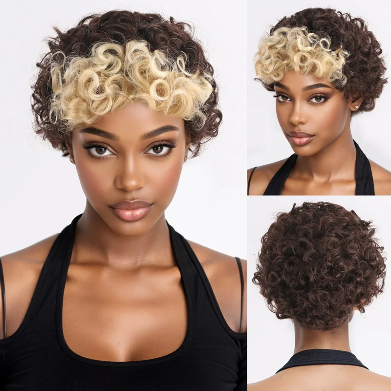African Hair European and American Style , Women's Two-Tone Short Curly Synthetic , Afro Wig
African Hair European and American Style , Women's Two-Tone Short Curly Synthetic , Afro Wig