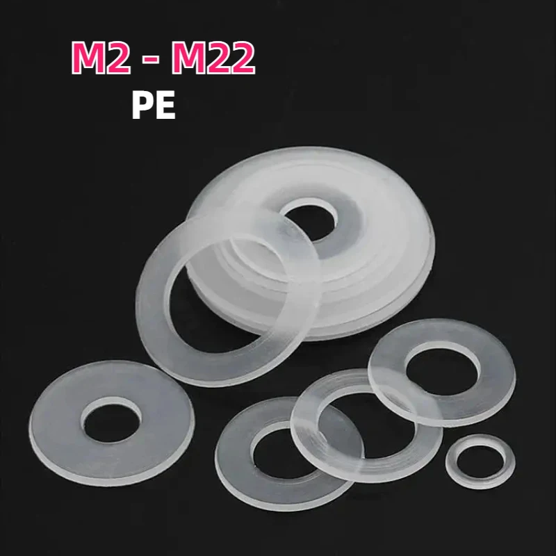 Clear Nylon PE Flat Washer Transparent Round Gasket Insulating Shim Ring M2 M3 M3.5 M4 M5 to M22
Clear Nylon PE Flat Washer Transparent Round Gasket Insulating Shim Ring M2 M3 M3.5 M4 M5 to M22