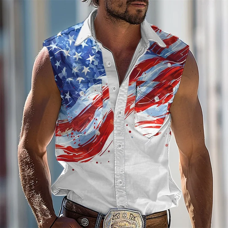 Hawaiian Men's Sleeveless Quick Dry Shirt Flap Shirt Button Top Coconut Tree Beach Holiday Casual Summer Clothing 
Hawaiian Men's Sleeveless Quick Dry Shirt Flap Shirt Button Top Coconut Tree Beach Holiday Casual Summer Clothing