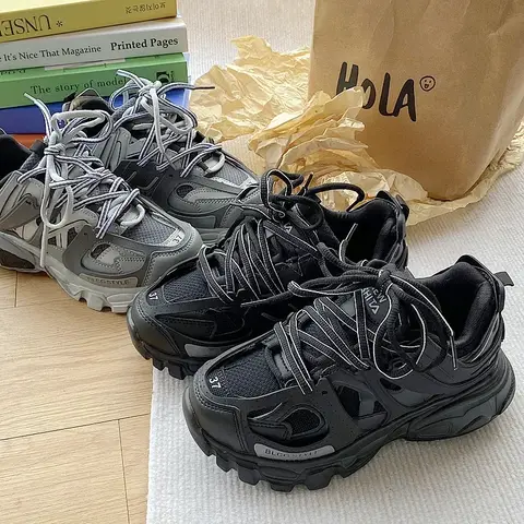 Zapatillas de deporte de diseño de marca para hombre, nuevas zapatillas gruesas a la moda para hombre, zapatos para papá para hombre y mujer, zapatos deportivos informales a la moda para niñas y niños