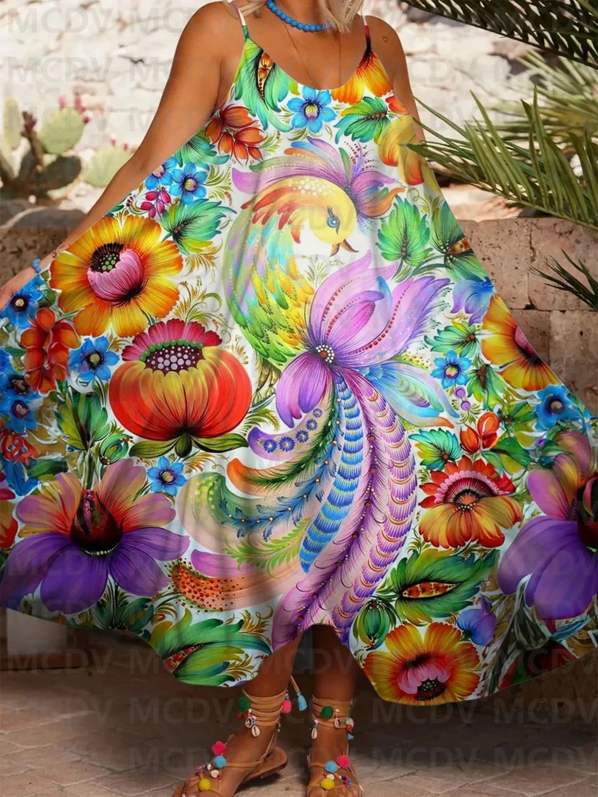 Women's Tie Dye Printed Casual Spaghetti Strap Dress Pocket Dress Female Dresses
Women's Tie Dye Printed Casual Spaghetti Strap Dress Pocket Dress Female Dresses
