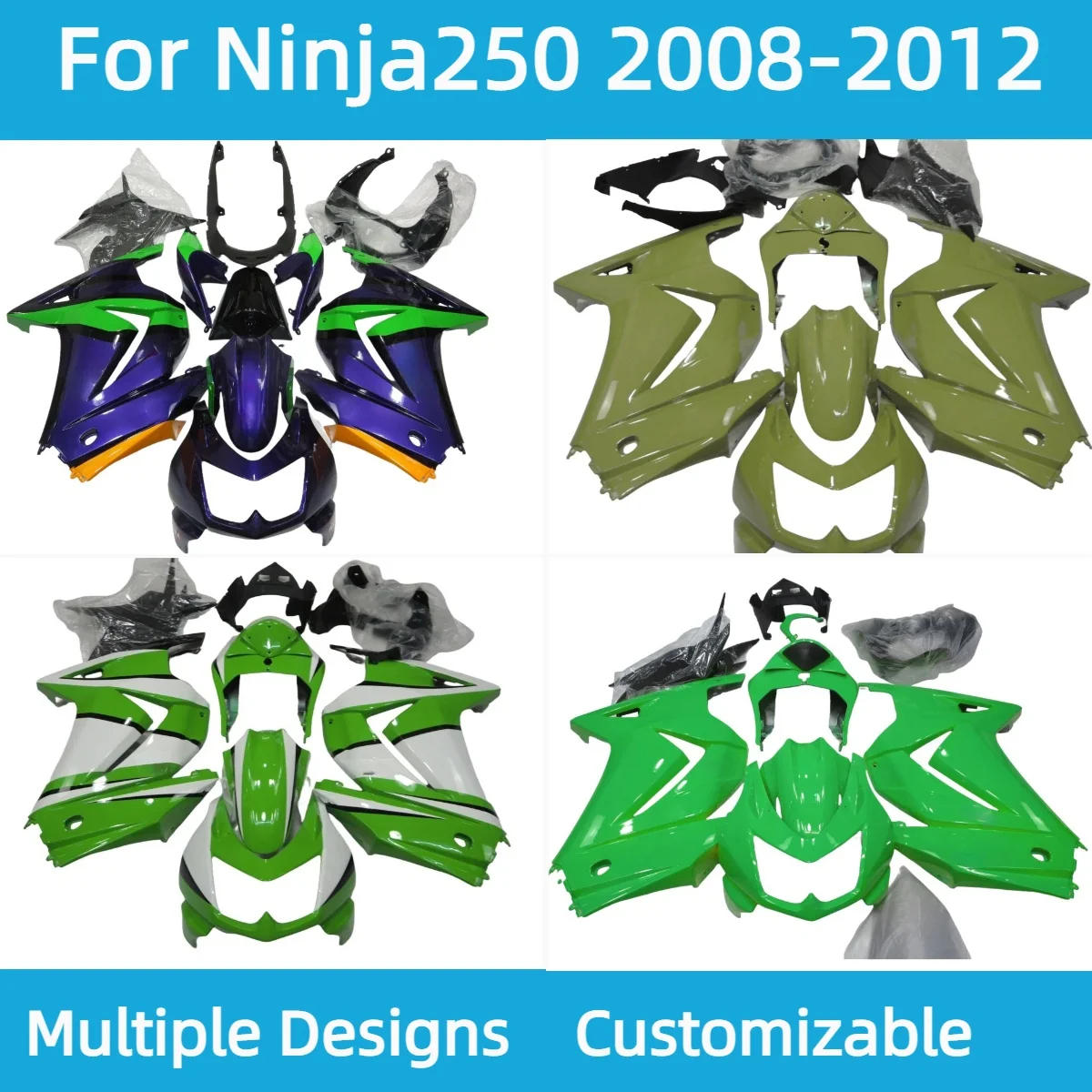 Prime обтекатели Ninja 250 2008-2012, зеленый настраиваемый комплект обтекателей мотоцикла для Kawasaki Ninja 250 08-12
Prime обтекатели Ninja 250 2008-2012, зеленый настраиваемый комплект обтекателей мотоцикла для Kawasaki Ninja 250 08-12
