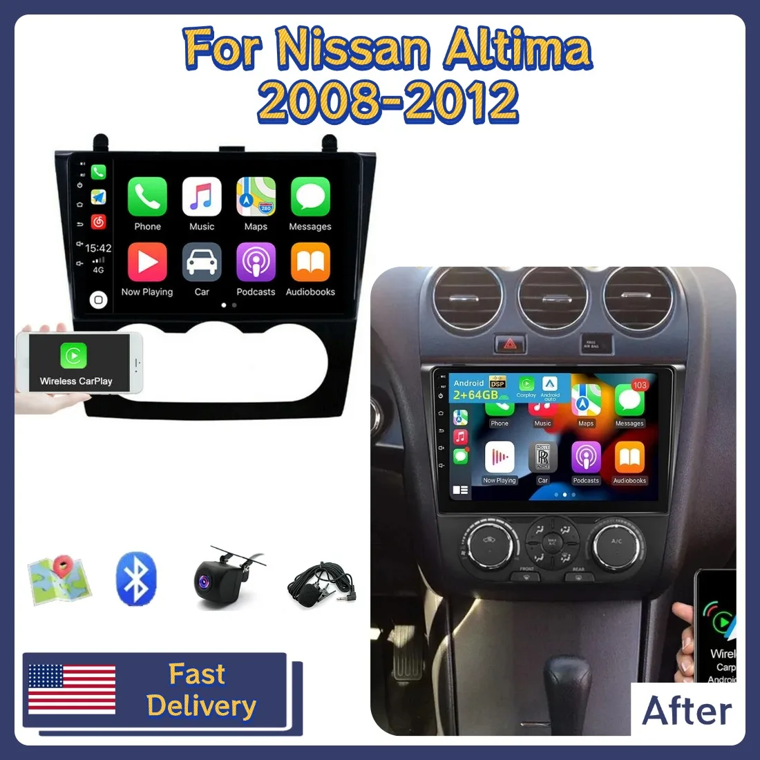 9inch Car Stereo Radio For Altima 2008-2012 2+64G GPS Navigation For Carplay Android 13 Bluetooth Android Auto Multimedia Player
9inch Car Stereo Radio For Altima 2008-2012 2+64G GPS Navigation For Carplay Android 13 Bluetooth Android Auto Multimedia Player