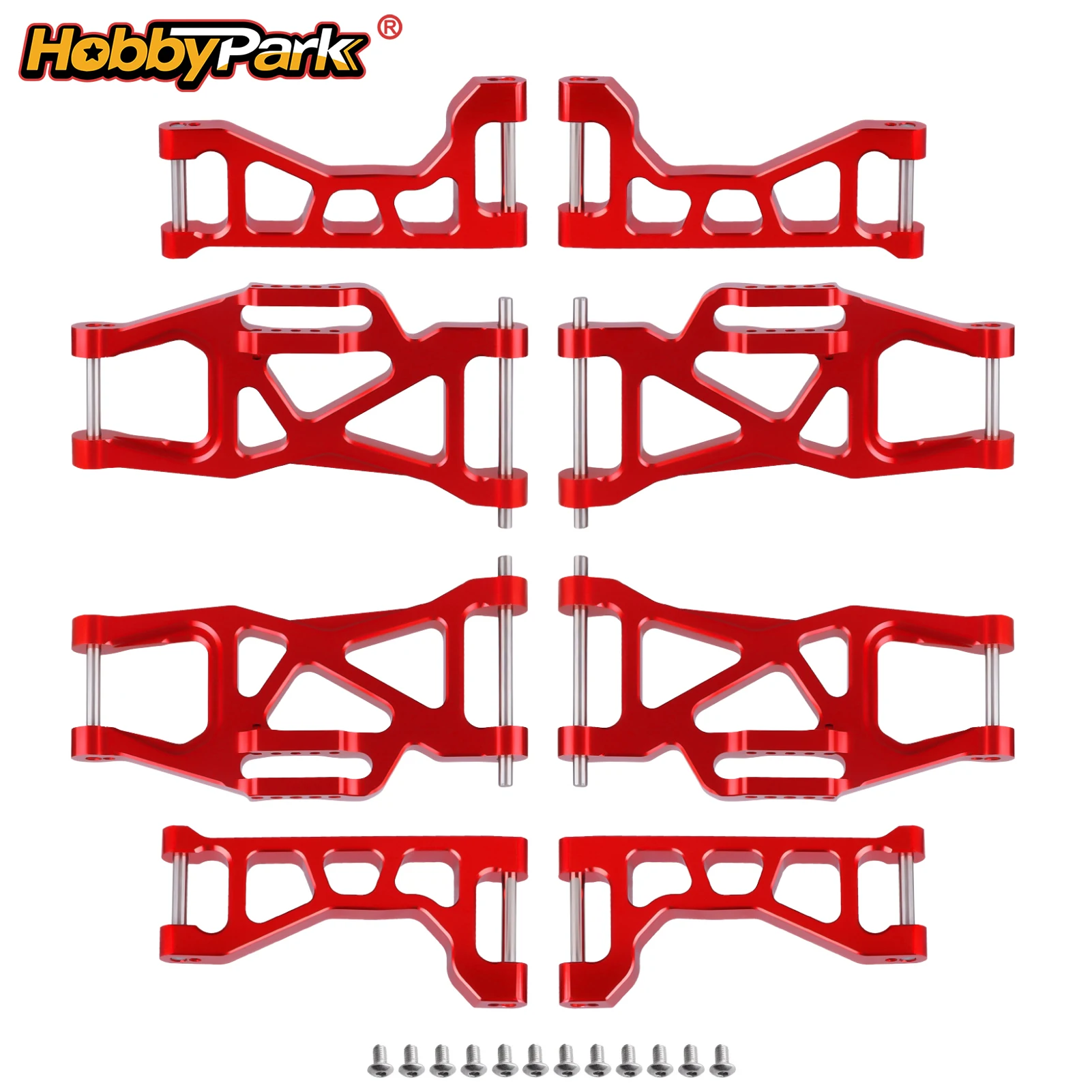 HobbyPark Front Rear Aluminum Suspension Arms Set for Traxxas Maxx V1 Replace 8929 8930 (Red)
HobbyPark Front Rear Aluminum Suspension Arms Set for Traxxas Maxx V1 Replace 8929 8930 (Red)