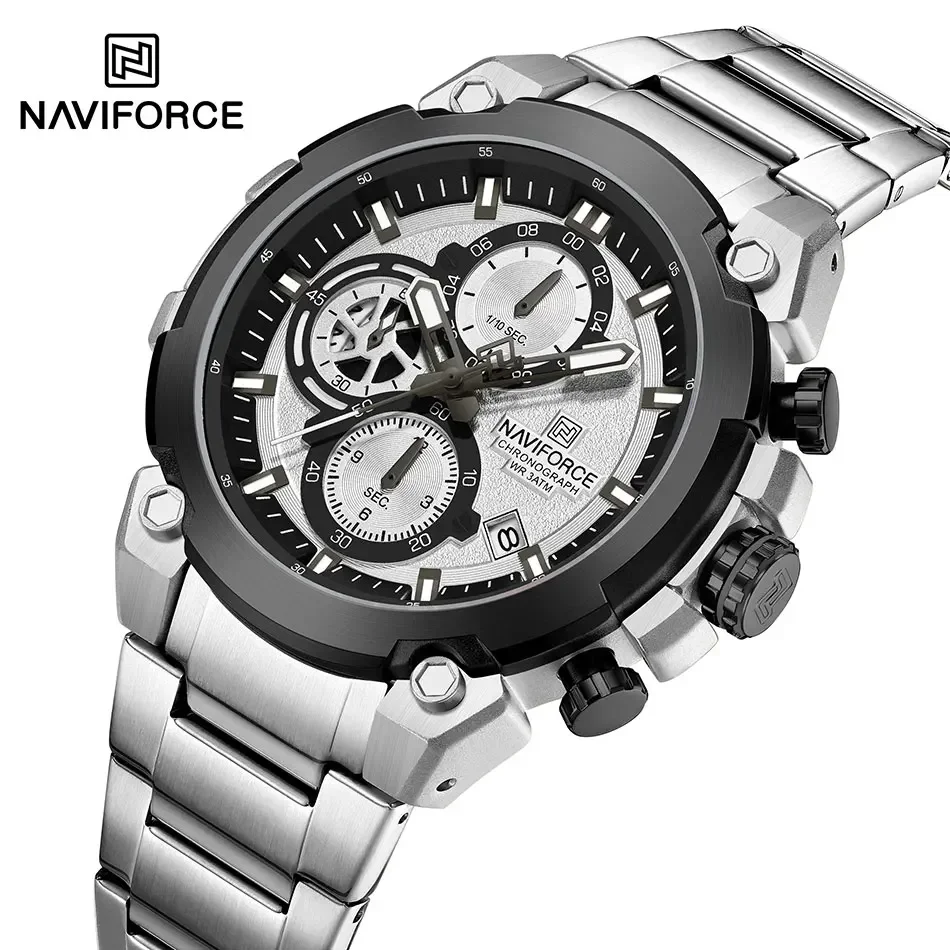 NAVIFORCE NF8071 Мужские часы Топ Роскошный оригинальный кварцевый хронограф с календарем Водонепроницаемые мужские часы Relojes Hombre
NAVIFORCE NF8071 Мужские часы Топ Роскошный оригинальный кварцевый хронограф с календарем Водонепроницаемые мужские часы Relojes Hombre