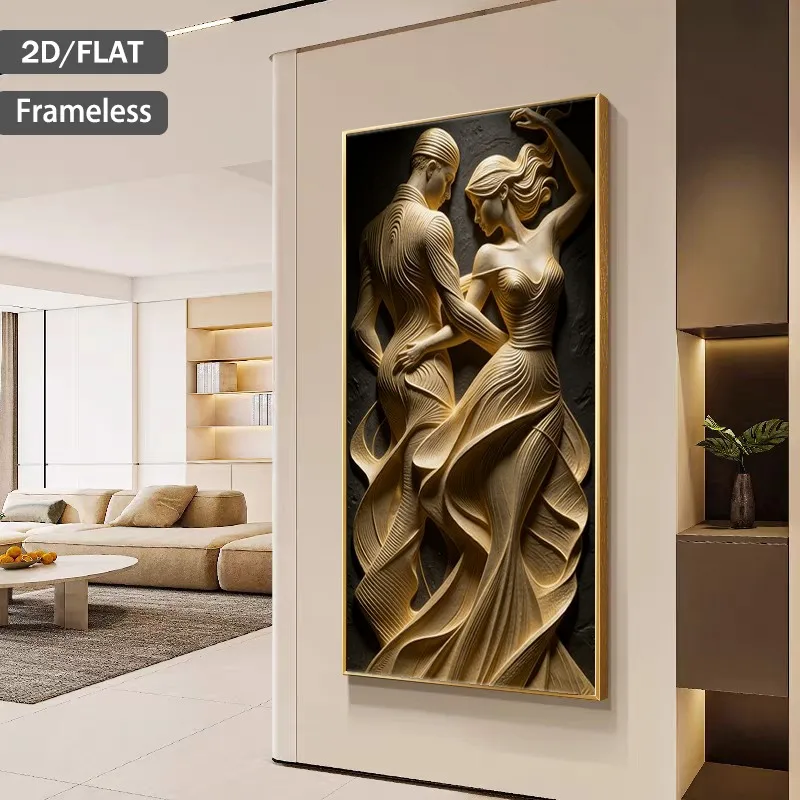 2D Flat Modern Abstract Dancing Couple Canvas Wall Art Unframed Minimalist Golden Sculptural Canvas Prints for Living Room Decor
2D Flat Modern Abstract Dancing Couple Canvas Wall Art Unframed Minimalist Golden Sculptural Canvas Prints for Living Room Decor