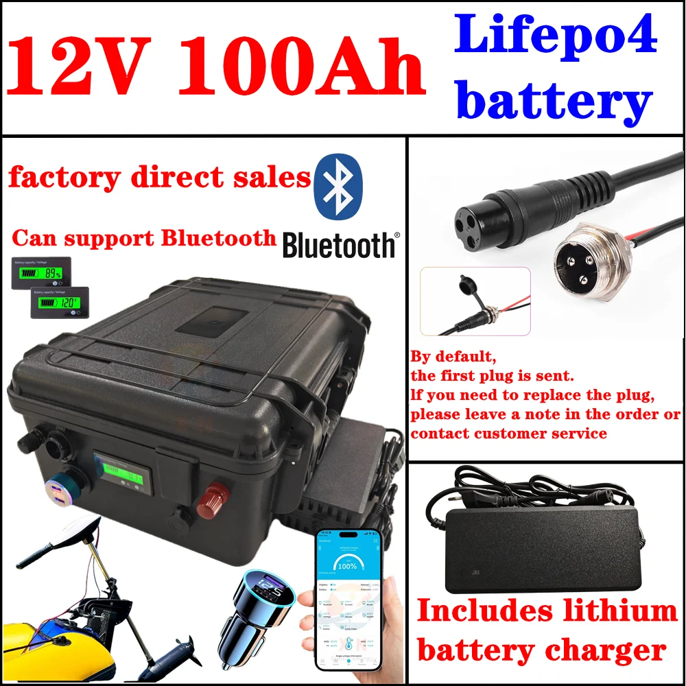Литиевая батарея LiFePO4 12В 100Ач с Bluetooth BMS и приложением, 12.8В, USB для инверторов, автодомов, лодок, гольф-каров, кемперов
Литиевая батарея LiFePO4 12В 100Ач с Bluetooth BMS и приложением, 12.8В, USB для инверторов, автодомов, лодок, гольф-каров, кемперов