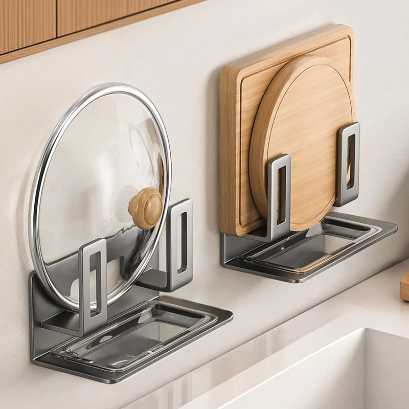 Pot lid rack kitchen storage rack non perforated wall mounted multifunctional cutting board placement rack cutting board storage
Pot lid rack kitchen storage rack non perforated wall mounted multifunctional cutting board placement rack cutting board storage