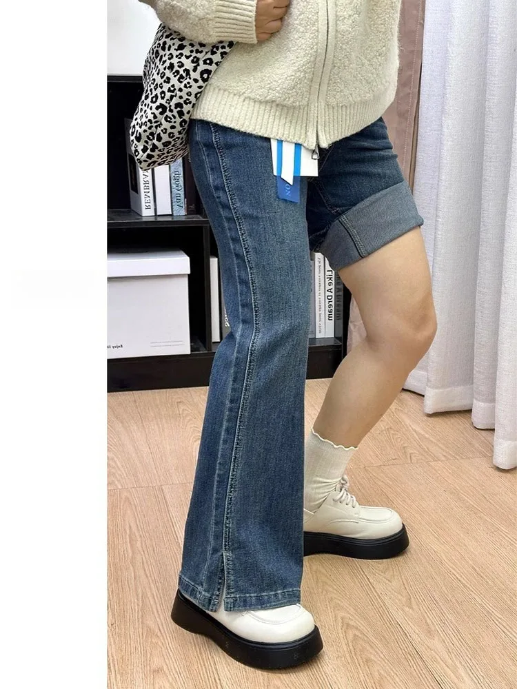 Большие размеры, свободные посадки, утягивающие прямые джинсы с высокой талией, женские весенне-осенние джинсы Faion Pear aped, микро расклешенные джинсы
Большие размеры, свободные посадки, утягивающие прямые джинсы с высокой талией, женские весенне-осенние джинсы Faion Pear aped, микро расклешенные джинсы