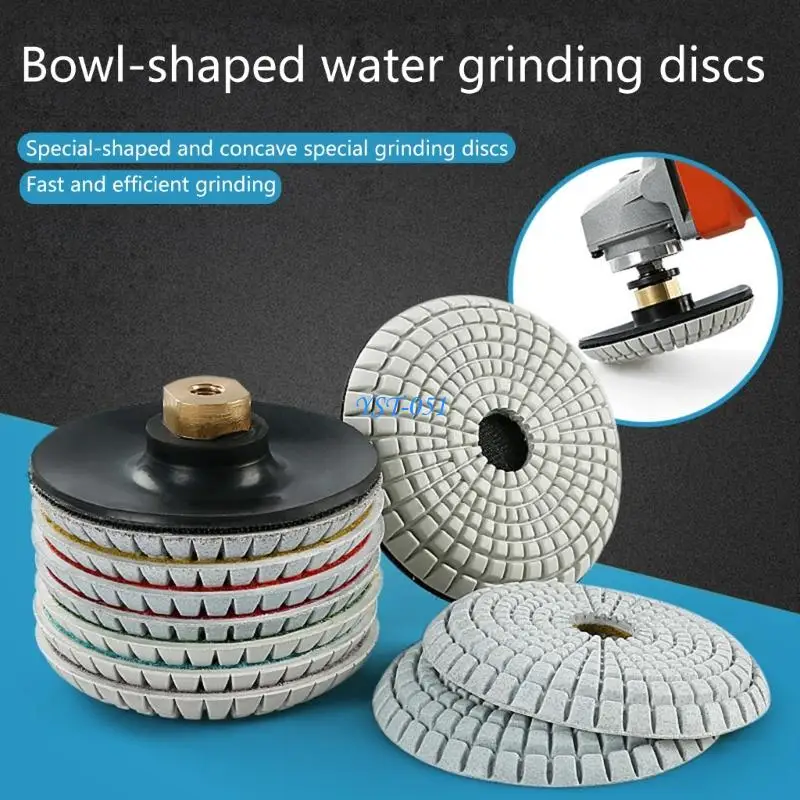 E15A 7Pcs 100mm Metal Bowl Wet Grinding Pad Marble Stone Tile Polishing Pad Bowl Grinding Polishing Plate
E15A 7Pcs 100mm Metal Bowl Wet Grinding Pad Marble Stone Tile Polishing Pad Bowl Grinding Polishing Plate