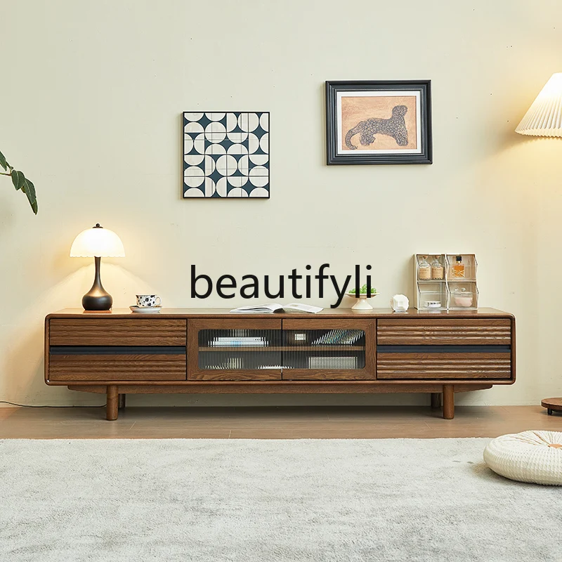 Solid wood TV cabinet Simple ash wood Living room TV cabinet High leg household
Solid wood TV cabinet Simple ash wood Living room TV cabinet High leg household