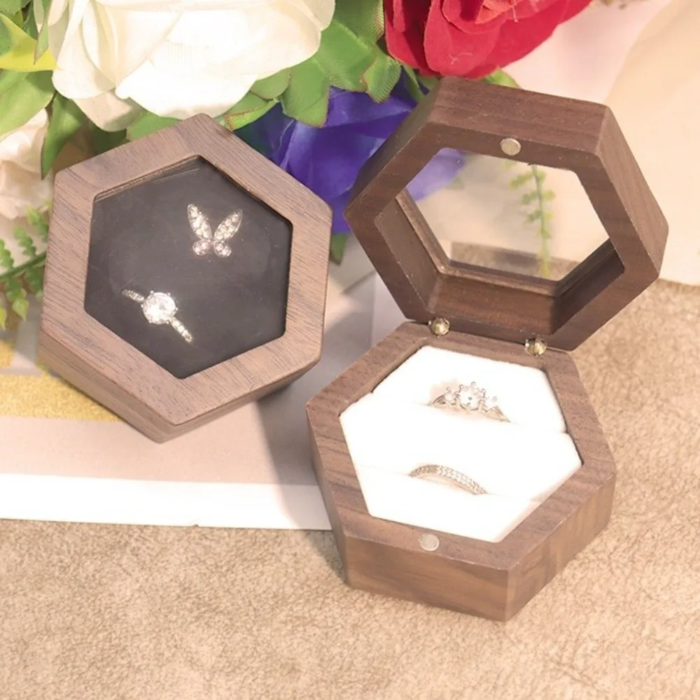 New Wooden Jewelry Box Retro Hexagon Lover Ring Display Box Ring Storage Box Engagement
New Wooden Jewelry Box Retro Hexagon Lover Ring Display Box Ring Storage Box Engagement